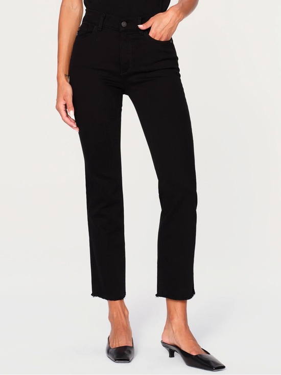 DL1961 Denim - DL1961 Mara Straight Ankle Mid Rise Instasculpt Black Peached‎ Raw Jeans Size 32